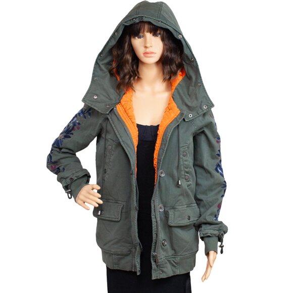 Free People Embroidered Green Jacket XS - Picture 1 of 9
